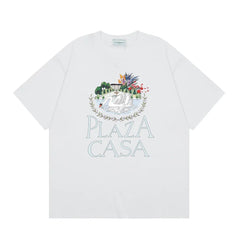 Casablanca Plaza Casa Floral Fountain T-Shirt - White