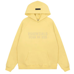 Fear of God Essentials Double Line Pullover Hoodie Lemon Yellow