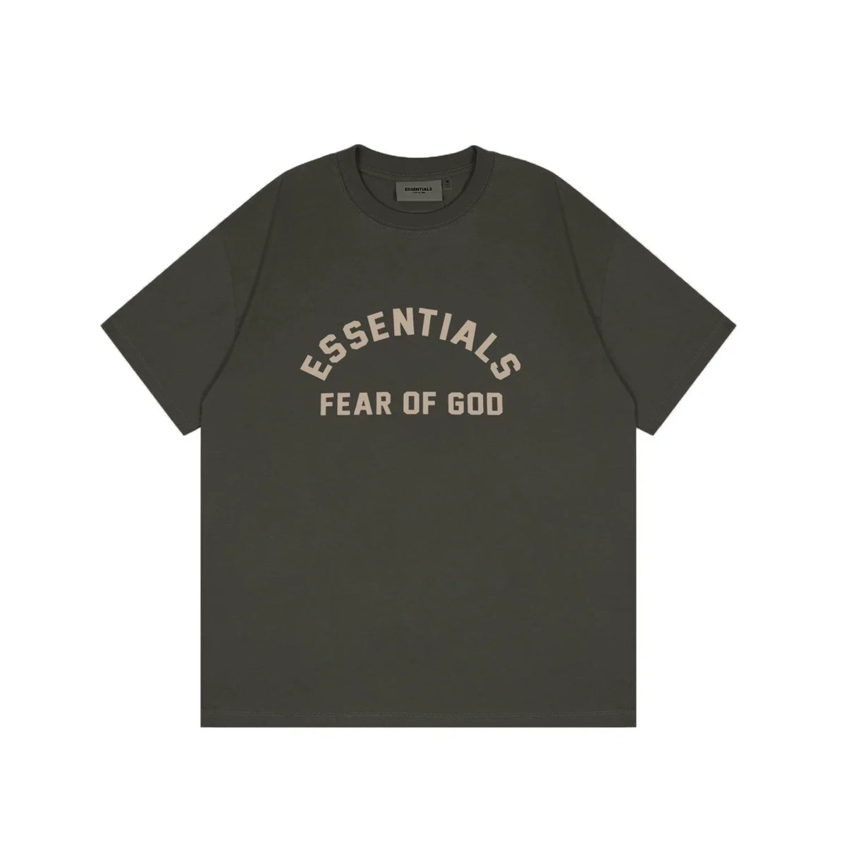 Essentials Fear of God Arch Logo Flocked Tee – Deep Grey